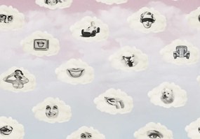Fototapet, Retro Clouds, Pink, Rebel Walls