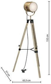 Lampadar Atmosphera EBOR 1xE27/25W/230V pin/alamă