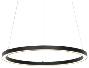 Lampă suspendată inteligentă neagră 60 cm cu LED și RGBW - Girello