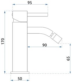 Baterie pentru bideu LUNGO, 17 cm, auriu periat - REA-B4702
