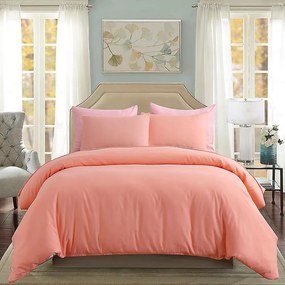 Lenjerie de pat matrimonial Premium Ranforce uni roz pudra