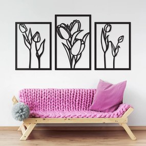 DUBLEZ | Decorațiune din 3 piese de perete - Lalele