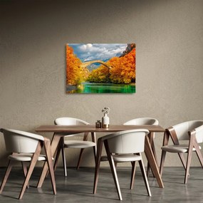 Tablou pe sticlă - Podul Konitsa (70x50 cm)