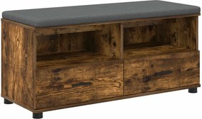 vidaXL Bancă pentru hol cu pernă Stejar Afumat 100 x 38 x 46 cm