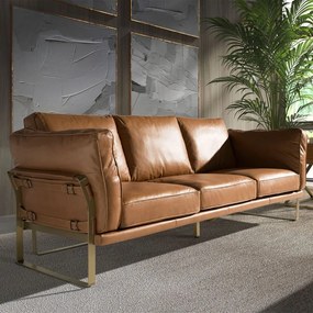 Canapea 3 locuri LUX design italian Cowhide camel