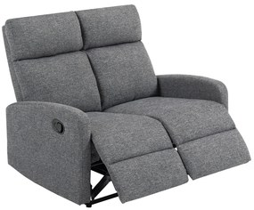 HOMCOM Sofa cu 2 locuri, spătare reglabile individual, suport de picioare, material textil, oțel, Gri | Aosom Romania