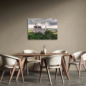 Tablou pe sticlă - Castelul pe stânci (70x50 cm)