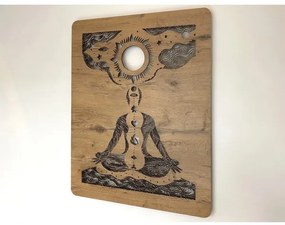 Li-Go 4421/A/4 - Decorațiune LED de perete LED/10W/5V 30000 mAh 70x90 cm stejar/chakre