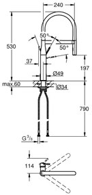 GROHE ESSENCE 30294A00 - Baterie pentru chiuvetă, antracit