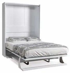 Pat rabatabil dublu cu birou Diva (LOFT) Double Table (140X190) - FARA DULAPURI LATERALE - Alb Mat