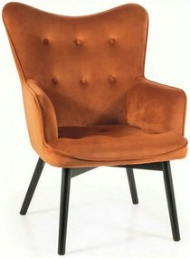 Fotoliu CARMEN, stofa catifelata caramiziu - Bluvel 4215, 72x75x99 cm