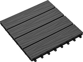 vidaXL Plăci pentru Deck 11 pcs Negru 30 x 30 cm Lemn compozit