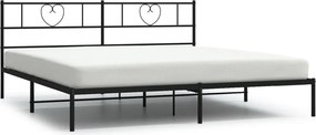 vidaXL Cadru de pat metalic cu tăblie, negru, 200x200 cm