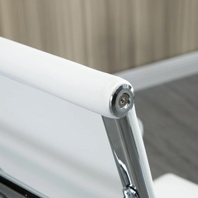 Vinsetto Scaun de birou ergonomic din piele ecologică, cu rotire și balans, 54x62x104-114 cm, alb | Aosom Romania