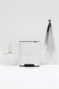 Cos de gunoi Brabantia Bo Pedal 1003182, 60 l, Inchidere usoara, Baza antiderapanta, Alb