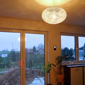 Lampă suspendată rustică albă 50 cm - Corda Flat