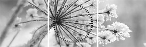 Tablou - Floare în timpul iernii (cu ceas) (90x30 cm)