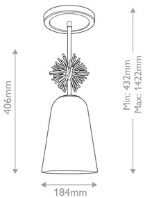 Lustră Quoizel STARING-MP-DG-OPAL STARING 1xE27/40W/230V d. 18,4 cm auriu/alb
