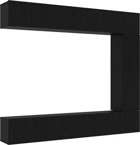 vidaXL Set comodă TV Pe perete 5 pcs Stejar Negru Lemn compozit