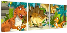 Tablou - Dinozaurii (cu ceas) (90x30 cm)