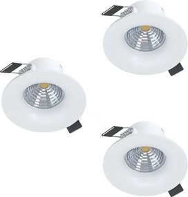 Eglo 902277 - Set 3 spoturi LED încastrate SALICETO, reglabile, 4,8W/230V, Ø 8,8 cm, alb