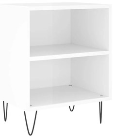 826784 vidaXL Noptieră, alb extralucios, 40x30x50 cm, lemn compozit