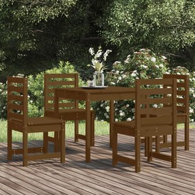 3154680 vidaXL Set de masă pentru grădină, 5 piese, maro miere, lemn masiv pin