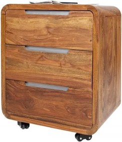 Dulap cu sertare si role, colturi rotunjite din lemn de trandafir Goa 60cm A-35896 VC