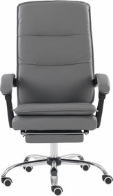 RESIGILAT- Scaun directorial cu Masaj, 8 puncte de masaj, telecomandă, suport picioare, Gri