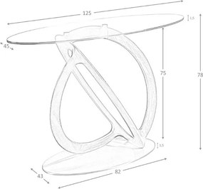 Consola ovala design modern Ovalada 125x45cm