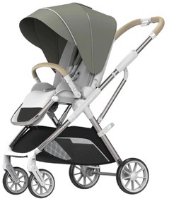 Carucior 2 in 1 pentru copii Usor si Compact - Pliabil, Sistem de absorbtie a socurilor, Scaun Reversibil - Verde - CPC-58-verde