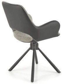 Scaun de bucaterie Lynch, gri/negru