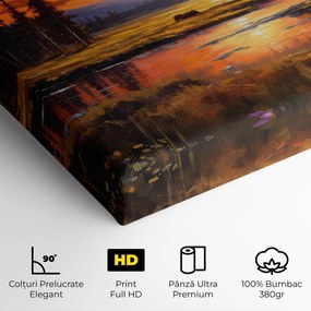 Tablou Canvas, 100x200cm, Dormitor si Living, Moderne, Textura de pictura, Wild Horses Painting