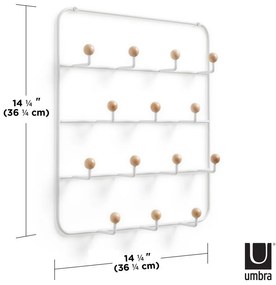 Cuier de ușă alb/în culoare naturală din metal 36 cm Estique – Umbra