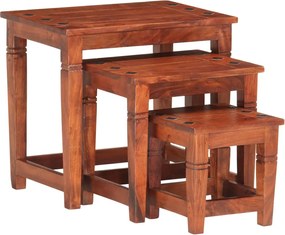 vidaXL Mese suprapuse, 3 buc., lemn masiv de acacia