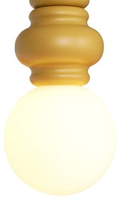 Lampă pendantă retro galben muștar cu sticlă mată - Fedde