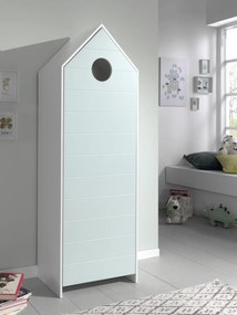 Dulap pentru copii Casami tip căsuță de plajă cu ușă verde mentă – Vipack