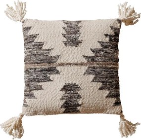 Perna decorativa, din lana si bumbac, gri, Dune 50x50 cm