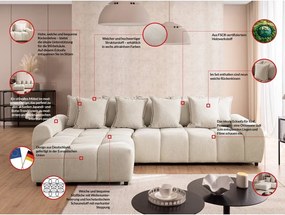 Colțar bej (cu colț pe partea stângă/cu șezlong) Albane – Ropez