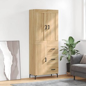 3199812 vidaXL Dulap înalt, stejar sonoma, 69,5x34x180 cm, lemn compozit