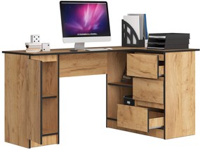 Masă PC de colț Bevin  (Stejar craft) (D). 1069882
