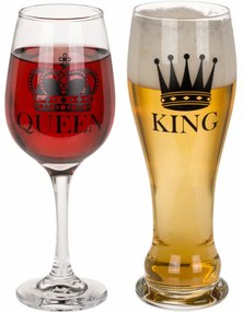 Pahare pentru cuplu King și Queen, 600 ml și430 ml.