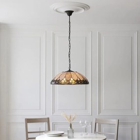 Endon 111929 - Lustru cu lanț Tiffany BROOKLYN 3xE27/10W/230V Ø 50 cm
