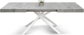 Masă Tifany extensibilă BLAT GRI CIMENT - ALB - 160 CM / 90 CM / H 77