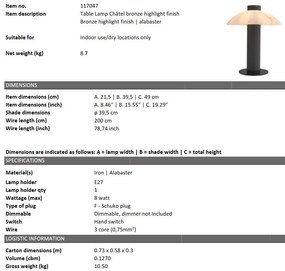 Veioza, Lampa de masa design LUX Chatel