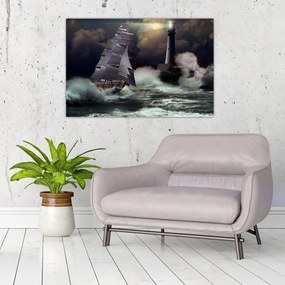 Tablou - Vapor în furtună (90x60 cm)