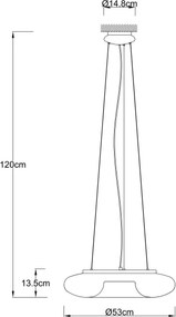 Ondaluce - Lustră suspendată pe cablu DODI 2xE27/15W/230V Ø 53 cm, albă