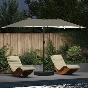 vidaXL Parasol de Grădină Nisipiu 385 x 209 x 244 cm țesătură