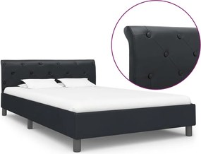 vidaXL Cadru de pat, negru, 140 x 200 cm, piele ecologică