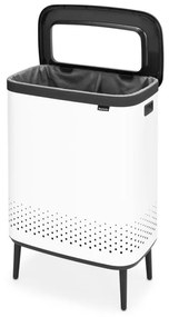 Cos de rufe Brabantia Bo 1004176, 2x45 L, Umplere fara deschidere, Orificii aerisire, Picioare reglabile, Alb